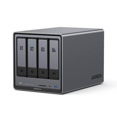 UGREEN NAS DXP4800 Plus 4-Bay NAS, Intel Pentium Gold 8505 5-Core CPU | 8GB DDR5 RAM, Built-in 128G SSD, 1x 10GbE, 1x 2.5GbE, 2x M.2 NVMe Slots, 4K HDMI, Desktop Network Attached Storage (Diskless)