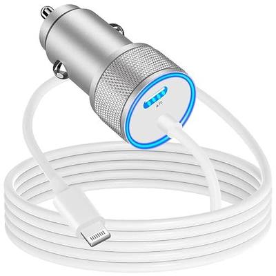 【Apple MFi Certified】iPhone Fast Car Charger, Linocell 60W Dual PD Power Cigarette Lighter USB-C Car Carplay Fast Charger + 6FT Type-C to Lightning Cable for iPhone 14 13 12 11 Pro Max XS XR X SE iPad