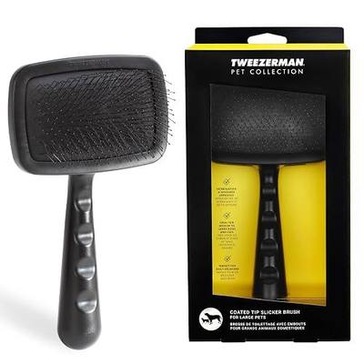 Tweezerman Slicker Brush for Pets-Grooming Brush with Coated Bristles