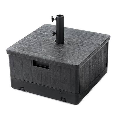 Home Zone Living 119lbs 21" Square Heavy Duty Planter Umbrella Base, 11 Ft | Rolling Wheels & Water Weight Bag for Patio Pool Backyard, Convertible as Table or Planting Box, Supports Up to 11 Ft
