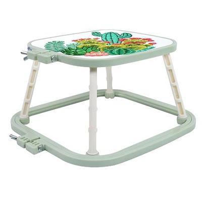 Versatile Double Embroidery Stand, Compact Desktop Embroidery Cross Stitch Frame-Hands Free 2-Tier Embroidery Hoop Frame for Needlepoint Sewing Craft Projects