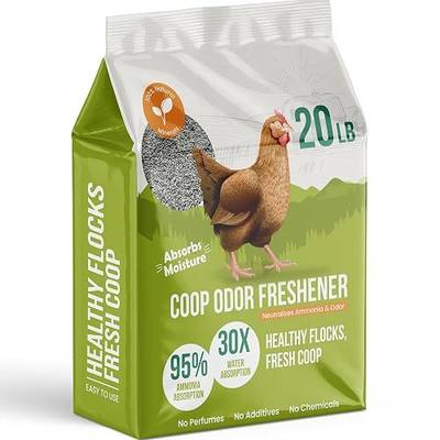 Chicken Coop Refresher - 20 Pounds: All-Natural Odor Eliminator, Moisture Absorber, and Ammonia Neutralizer - Deodorizer,Chicken Coop Accessories for Chickens Run- Remove Smell of Chicken Coops | Ammonia Neutralizer Zeolite Deodorizer Chicken Coop Accessories for Chickens Run- Remove Smell of Chicke