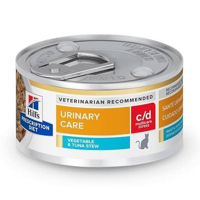 HILL'S PRESCRIPTION DIET c/d Multicare Stress Wet Cat Food | #1 Veterinarian Recommended, Vegetable & Tuna Stew, 2.9 oz. Cans, 24-Pack