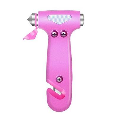 Car Glass Breaker and Seatbelt Cutter, Emergency Escape Tool, Pink | Built with ABS Handle and Carbon Steel Tip, Compact Design for Car Doors, Seats and Glove Box, Practical Gift for Driver