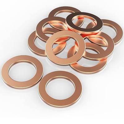 M12x1.75 Oil Drain Plug Gasket Copper Crush Washer Leak Proof Seal Ring Replacement for Buick Chevrolet Cadillac GMC Ford Hummer Pontiac Saturn and More Vehicles,10Pcs