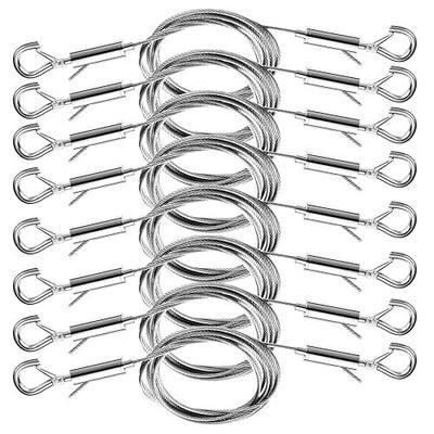 2PCS Adjustable Picture Hanging Wire Kit,Mirror Frame Hanging Kit,6.6FT Heavy Duty Stainless Steel Wire Rope for Hanging Pictures,Mirrors,Billboards,Tool Free Cables Rope with Hooks,Hold Up to 66lbs