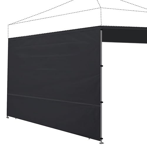 Joramoy 12x12 Canopy Sidewall Straight Leg 1 Pack Only(Black) | Waterproof, UV Protection,Durable Canopy ShadeWall,Tent Side Panels,Instant SunWall,Easy Set Up(TOP and Frame NOT INCLUDED)