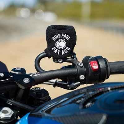 Brake Fluid Reservoir Cover Sock for Motorcycles, Sporbikes and Gifts by Moto Loot (Ride Fast Eat Ass)