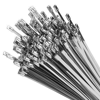 XINGO 11.8 Inch Metal Zip Ties (200 Pack), 304 Stainless Steel Heavy Duty Zip Ties, 300lbs Tensile Strength, Multi-Purpose Self-locking Cable Ties for Exhaust Wrap, Outdoor and Canopy Etc