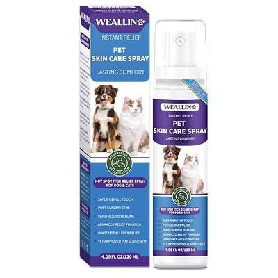 WEALLIN Hot Spot Itch Relief Spray for Dogs & Cats, Hot Spot Treatment for Dogs Itch Relief Spray for Dogs, Pet Treatment Spray for Itchy, Irritated Skin, Allergy, Rashes, Wound Care(4.06 Fl Oz)