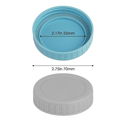 Vaincre 8PCS Regular Mouth Plastic Mason Jar Lids, Leak Proof | With Silicone Rings, Airtight Leakproof Seal, Fit for Ball & Kerr Canning Jars, Reusable Jars Accessories