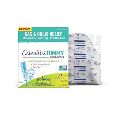 Boiron Camilia Tummy for Colic, Painful Gas, Bloating, & Fussiness- Sterile and Non-Drowsy Liquid Doses - 30 Count | For Colic, Painful Gas, Bloating, & Fussiness. Features: Non-Drowsy, Sterile. Size: 30 Count.