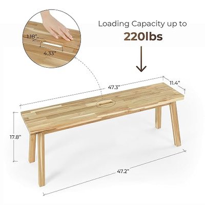 ARROWSTONE Solid Wood Bench for Entryway, Bed Bench, Dining, Plant Stand - Wooden Bench Indoor (47 inches)
