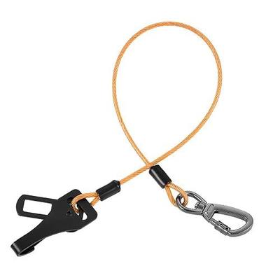 3-in-1 Dog Car Seat Belt Harness - Chew-Proof Steel Cable Seatbelt with Heavy-Duty Buckle & Clip - High Tensile Strength Car Safety Restraint for Small, Medium, Large Dogs (Orange, 32 inch/80 CM)