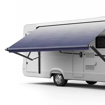 HBN RV Awning Fabric Replacement, 15'2" Fabric Length for 16' Awning, Heavy-Duty Vinyl, Weather Resistant, Universal Outdoor Canopy for RV, Trailer, and Motorhome Awnings - Blue Fade