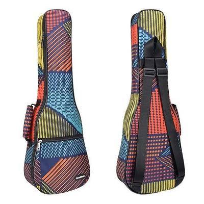 CLOUDMUSIC Ukulele Case Gig Bag, Geometric Blue, Baritone 30" | Padded, Backpack
