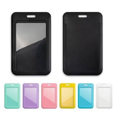 1 Pack Badge Holder, Vertical ID Badge Holder with Window, ID Card Holder | ID Card Holder with Single-Sided Windows, ID Holder for Office Factory Nurses School Teacher Students