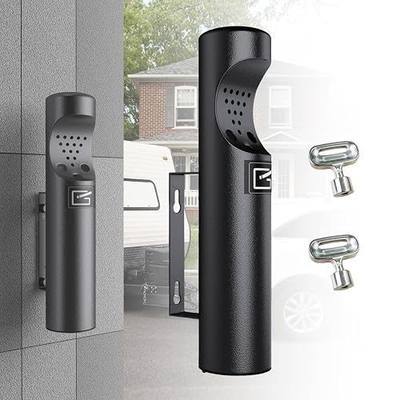 Wall Mounted Cigarette Butt Receptacle Disposal Outdoor, Outside Ashtrays for Cigarettes, Commercial Smokers Outpost for Ash Removal, Keep Your Area Tidy! -Black