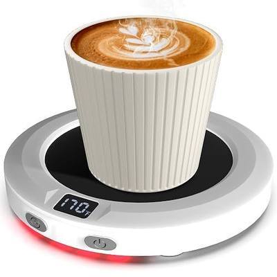 Coffee Mug Warmer for Desk -Auto Shut Off, 3 Heat Settings, Keep Your Coffee Warm for Office Hours, Perfect Coffee Lovers Gift Idea with 12-Hour-Timer, LED Light and Temperature Control (White)