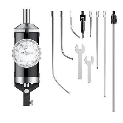 HDLNKAK Coaxial Centering Indicator Set 0-0.15''/0.0005'', Co-Ax Precision Milling Machine Test Dial, with Straight/Curved Feelers, 3/8" Shank, CNC, Lathe, Boring Machine Ideal Center Finder Tool