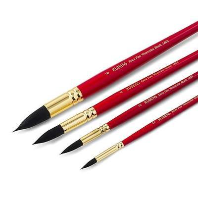 Paul Rubens Watercolor Brushes Set, Synthetic Squirrel Hair Paint Brushes kit for Artists, Adults and Hobbists, Pointed Round Brushes for Watercolor, Gouache,4 Pcs (#0#2#4#6)