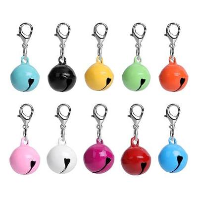 Amabro Pet Bells for Collar, 10 PCS Round Bells with Loud Crisp Sound, Multicolor Cat Dog Collar Charm Pendant Accessories for Christmas Decoration