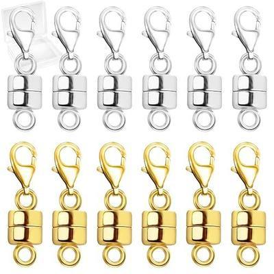 MKCYD Magnetic Necklace Clasp with Lobster Clasp,14K Gold and Silver Magnetic Jewelry Clasps for Necklace Extender Bracelet Closures