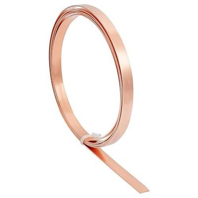 BENECREAT 6.5FT Copper Sheet Roll, 0.4" Width Pure Copper Strip, 18 Ga | Unplated Pure Copper Strip, Flat Copper Jewelry Wire, Copper Flashing, Metal Foil Plate for DIY Projects Craft Material