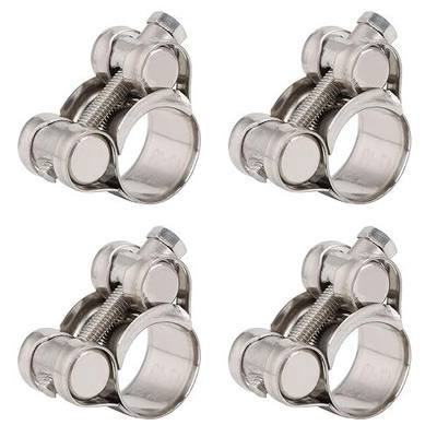 4 Pack 0.7" T-Bolt Hose Clamps, 304 Stainless Steel Heavy Duty Hose Clamps, Turbo Intake Clamp Working Range 17mm-19mm for 0.7" Hose OD