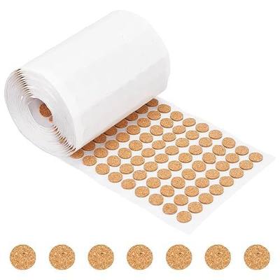 BENECREAT 1400pcs 0.5x0.06 Inch Adhesive Cork Circles, Flat Round Self-Adhesive Cork Dots for Cabinets, Table Top Items, Scratching, Furniture, Electronics
