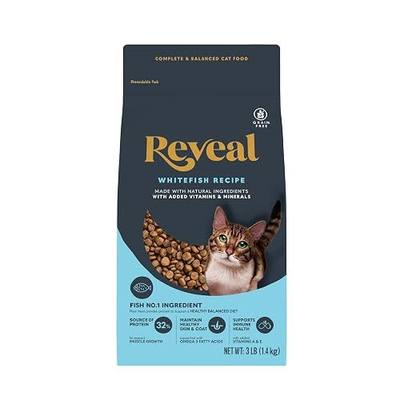 Reveal Whitefish Grain Free Complete Dry Cat Food 3 lb Bag | High Quality Protein, Grain Free, Omega-3 Fatty Acids for Healthy Skin & Coat, Added Vitamins & Minerals, Complete & Balanced