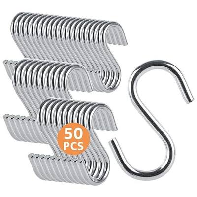 LANIAKEA 50PCS Stainless Steel S Hooks - 2 in 304 Stainless Steel S Shaped Hook Hangers, Heavy Duty Thick S Hanging Hooks for Products or Items, Chain Hardware