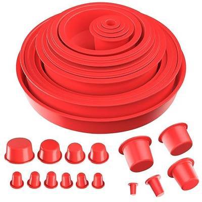 Red 23 Piece Automotive Cap Plugs Kit for Smoke Machine Leak Testing & Pipeline Sealing, Compatible with Smoke Machine Leak Detectors