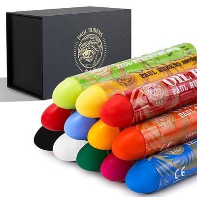 Paul Rubens Jumbo Oil Pastels, 12 Colors A for Artists & Beginners | 0.79"×4.72" Large Oil Pastels, 60g Each. Vibrant Colors, Creamy Texture, Blends Easily. Perfect for Large Area Coloring