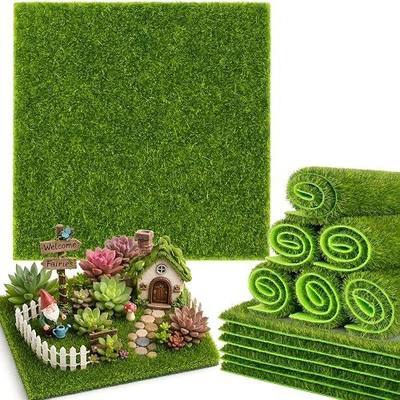 MAQIHAN Fake Grass for Crafts - 6 Pack Fake Grass Squares, 5.9 x 5.9 Inch | Artificial Grass Decor for Dioramas, Fairy Gardens, Dollhouses, Model Scenery, Crafts and Miniature Landscaping Projects