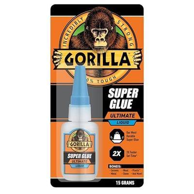 Gorilla Ultimate Super Glue, Clear Glue, 15 Grams (Pack of 1) - Fast-Setting Cyanoacrylate for Quick Fixes & Repairs with Anti-Clog Cap