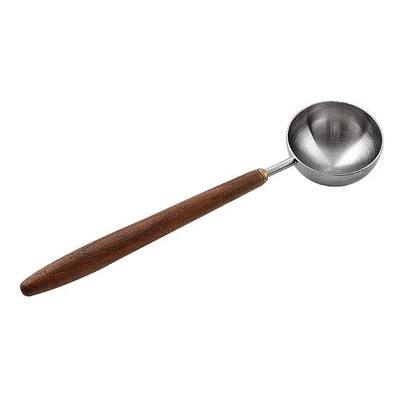 Coffee Spoon - Vintage Walnut Wood Handle, Stainless Steel Coffee Scoop ,Stainless Steel Tea Scoopand Seasoning Spoons (1, Silver, 10g Capacity)