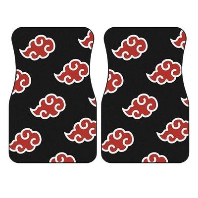 Anime Car Carpet Mat Set of 2 Front, Black Op Design Automotive Accessories Interior All Weather Floor Mats Decor with Non Slip Black Anti Skid Backing