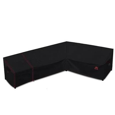 Turtle Life Patio Sectional Sofa Cover, Outdoor Heavy Duty Durable UV Water Resistant Anti-Fading L-Shaped Couch Cover, Black, L-Shaped 70in +98in(Left)