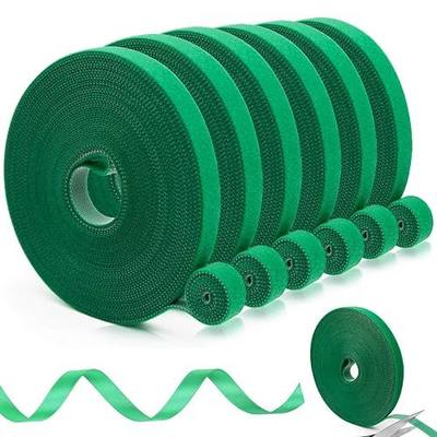 Plant Tape for Climbing Plants, 6 Rolls, 196 Ft x 1/2 Inch, Reusable Adjustable Green Garden Tape for Plants, Soft Plant Ties for Outdoor Indoor Plants