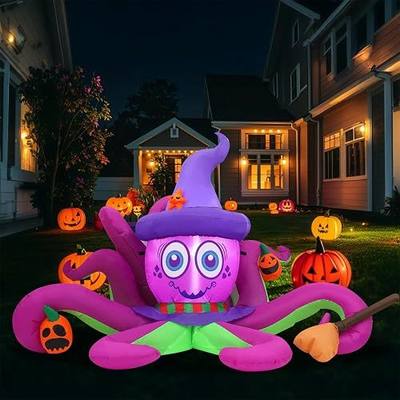 HZGDEJTG 6ft Octopus Halloween Inflatable Outdoor Decoration, Yard Decorations with LED Lights for Outdoor Lawn, Garden, Home Holiday Party
