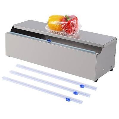 Stainless Steel Food Wrap Dispenser - 18” Commercial Stretch Film Packing Machine with Slide Cutter