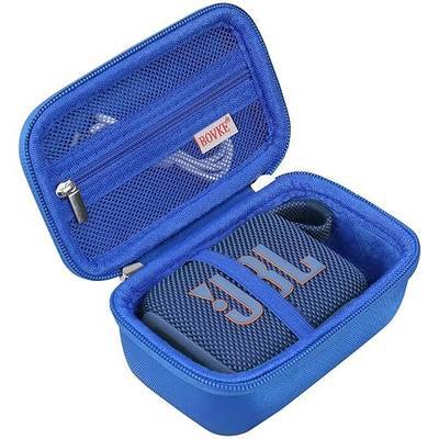 BOVKE Carrying Case Compatible with JBL Go 4 Portable Bluetooth Wireless Speaker, Extra Mesh Pocket for Charging Cables and Accessories, Blue