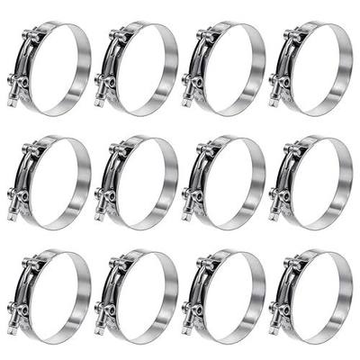 12 Pack 3.5 inch T-Bolt Hose Clamps, Stainless Steel_304 Working Range 95mm-103mm for 3.5" Hose ID, Turbo Intake Intercooler Clamp for Automotive