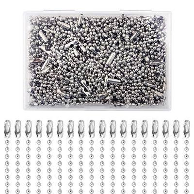 Lemonkey 100Pcs Ball Beads Chain Bulk, Silver Keychain Rings, 4 Inch Dog Tag Metal Small Chain With Connectors for Hanging Decoration