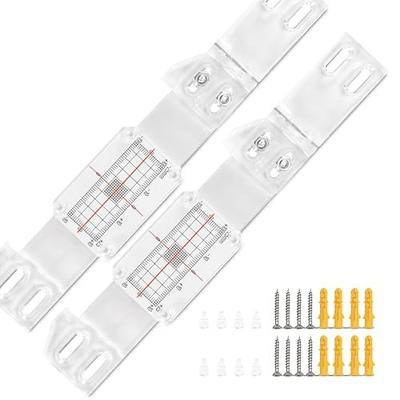Concrete Crack Monitor, Crack Monitoring Gauge, Crack Gauge for Internal and External Corners 70-180 Degrees, Hinged Design for 2D or 3D Movement, Clear with Black Red 0 mm Graduation Marks(2 Pcs)