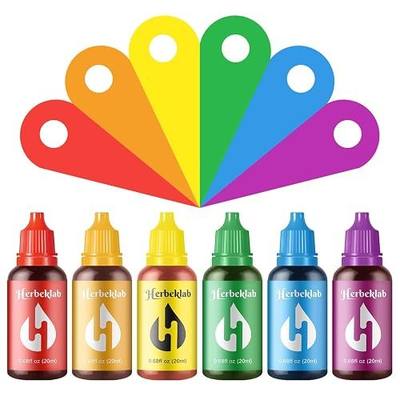Food Coloring Liquid - 6 Colors x 20 ml Water-Based Concentrated Food Dye for Slime, Baking, Icing, Cake Decorating & Easter Eggs