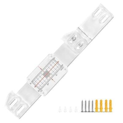 Concrete Crack Monitor, Crack Monitoring Gauge, Crack Gauge for Internal and External Corners 70-180 Degrees, Hinged Design for 2D or 3D Movement, Clear with Black Red 0 mm Graduation Marks(1 Pcs)