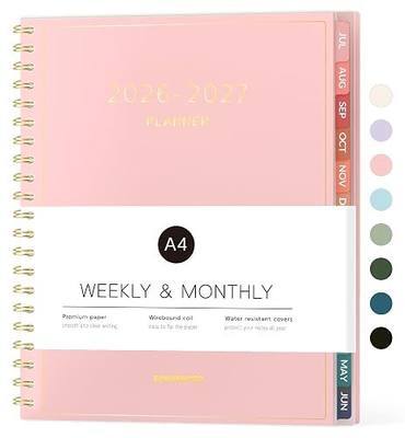 Forvencer Academic Planner 2026-2027, Weekly & Monthly Calendar Planner, July 2026-June 2027, 8.5" X 11", Daily Agenda Book, Flexible Cover Notebook, College School Teacher Student Organizer A4, Pink