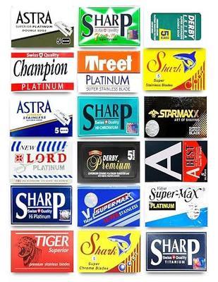Astra-Derby-Shark-Lord-Treet-Sharp 100 Quality Double Edge Razor Blades Sampler (18 different brands)